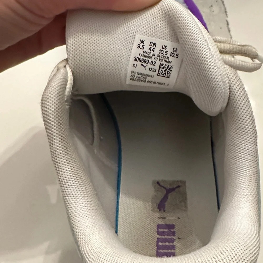 Puma Men's White and Purple Athletic Shoes - Picture 2 of 6